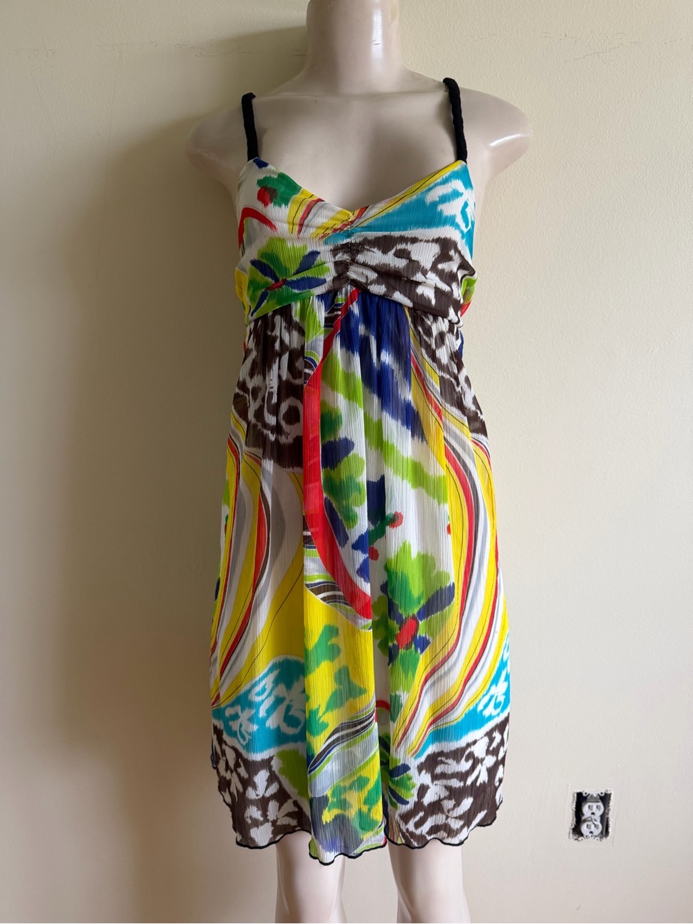 Multicolor Floral Print Spaghetti Strap Dress